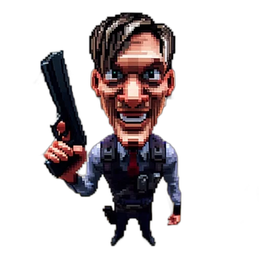 weapon, staff, face, pixel art transparent PNG cut-out