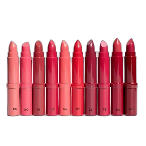 red, collection, lipsticks, different transparent PNG cut-out