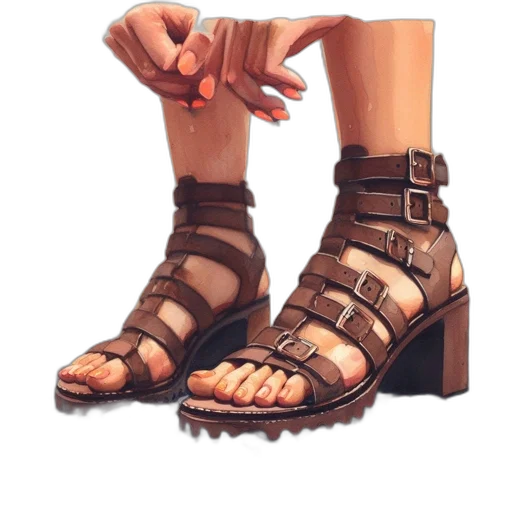 shoes, jewelry, concept art, photorealistic transparent PNG cut-out