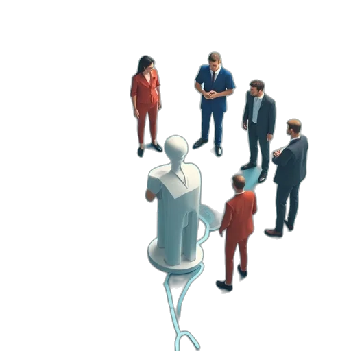 staff, robot, umbrella, jacket transparent PNG cut-out