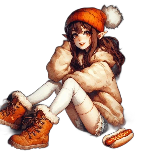 hat, shoes, concept art, pixel art transparent PNG cut-out
