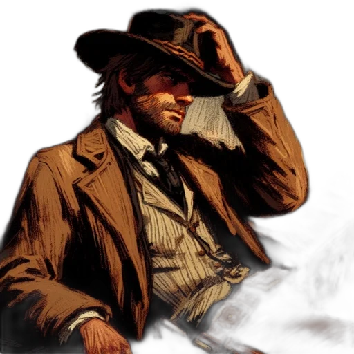 hat, face, comic book art, concept art transparent PNG cut-out