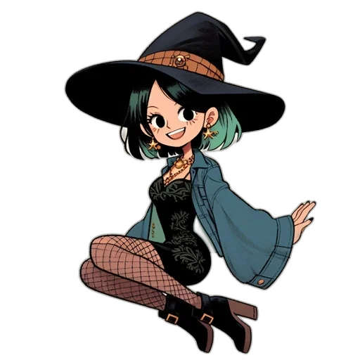 hat, dress, staff, cartoon transparent PNG cut-out
