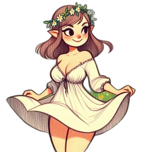 dress, crown, pixel art, watercolor transparent PNG cut-out