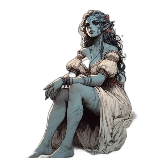 dress, staff, concept art, fantasy art transparent PNG cut-out