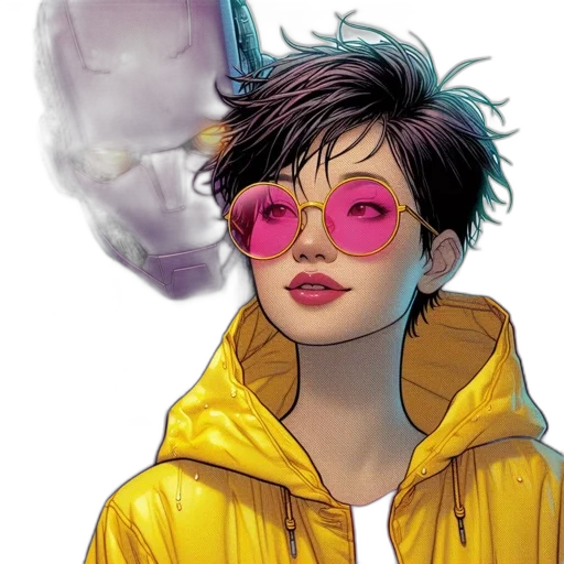 jacket, cyberpunk, comic book art, concept art transparent PNG cut-out
