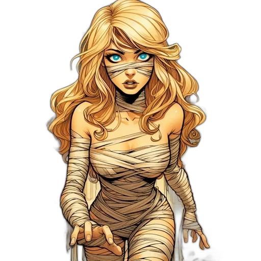dress, staff, comic book art, concept art transparent PNG cut-out
