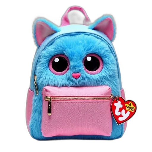 sparkly, blue, pink, backpack transparent PNG cut-out