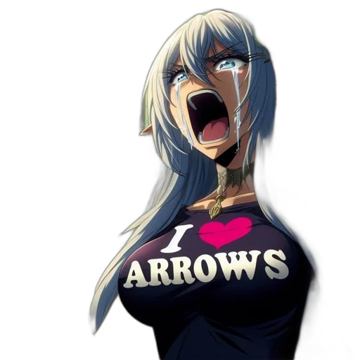 staff, anime, elf-like, character transparent PNG cut-out