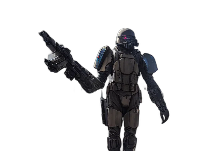 robot, weapon, concept art, 3d render transparent PNG cut-out