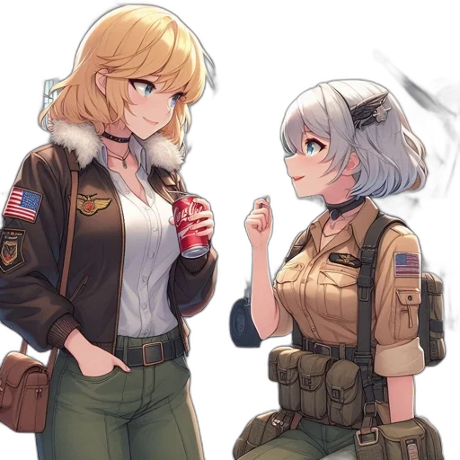 weapon, staff, jacket, anime transparent PNG cut-out