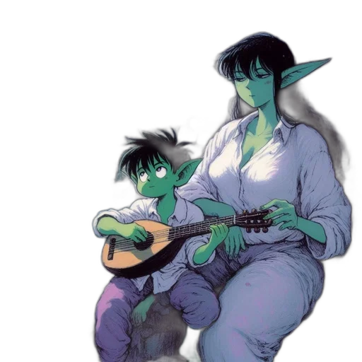 concept art, watercolor, fantasy art, comic book art transparent PNG cut-out