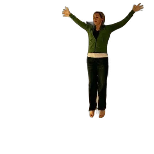 jacket, staff, 3d render, green transparent PNG cut-out