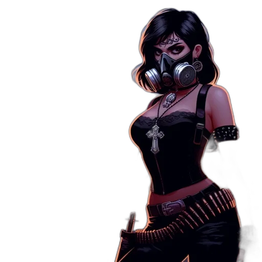 mask, concept art, comic book art, cyberpunk transparent PNG cut-out