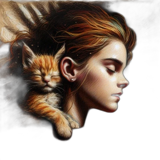 hair, face, animal, photorealistic transparent PNG cut-out