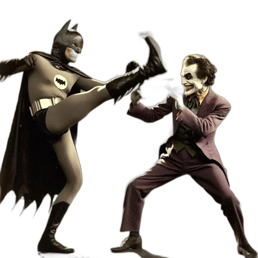 comic book art, concept art, batman, kicks transparent PNG cut-out