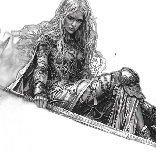 sword, comic book art, concept art, fantasy art transparent PNG cut-out