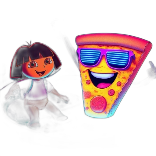 3d render, concept art, vaporwave, cartoon transparent PNG cut-out
