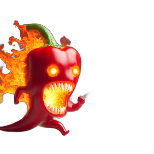 food, concept art, 3d render, fire transparent PNG cut-out