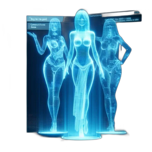 robot, 3d render, concept art, neon lights transparent PNG cut-out