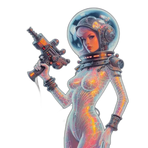 robot, weapon, staff, dress transparent PNG cut-out