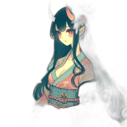 dragon, mask, dress, staff transparent PNG cut-out