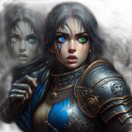 face, fantasy art, concept art, photorealistic transparent PNG cut-out
