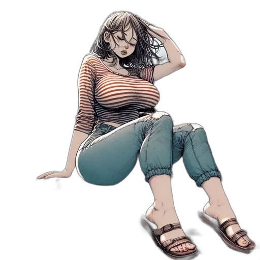 dress, concept art, comic book art, watercolor transparent PNG cut-out