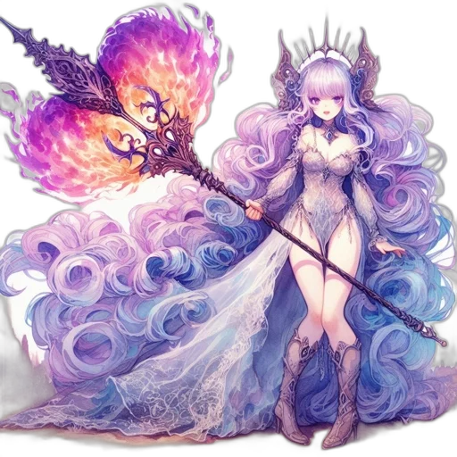 dragon, staff, sword, fantasy art transparent PNG cut-out
