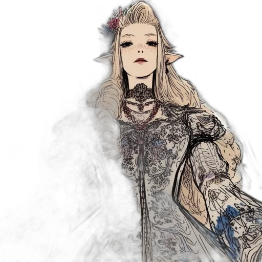 dress, jewelry, sword, fantasy art transparent PNG cut-out