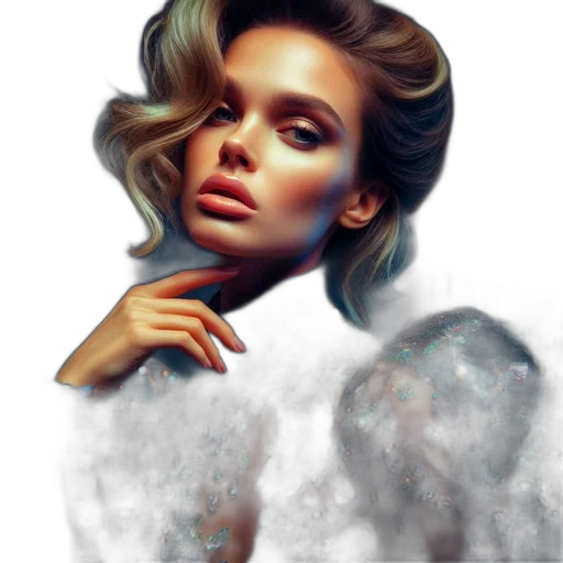 hair, face, photorealistic, fantasy art transparent PNG cut-out