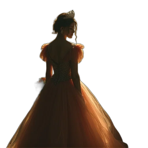 dress, crown, jewelry, staff transparent PNG cut-out