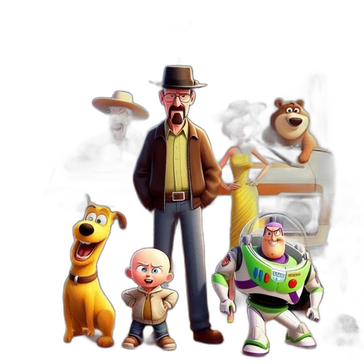concept art, cartoon, 3d render, comic book art transparent PNG cut-out