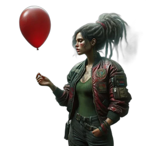jacket, weapon, concept art, cyberpunk transparent PNG cut-out