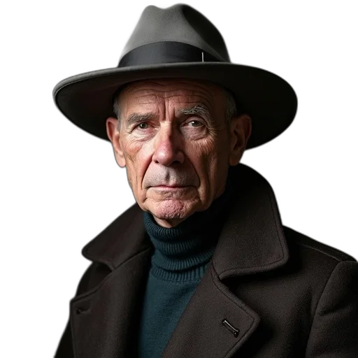 hat, jacket, face, staff transparent PNG cut-out