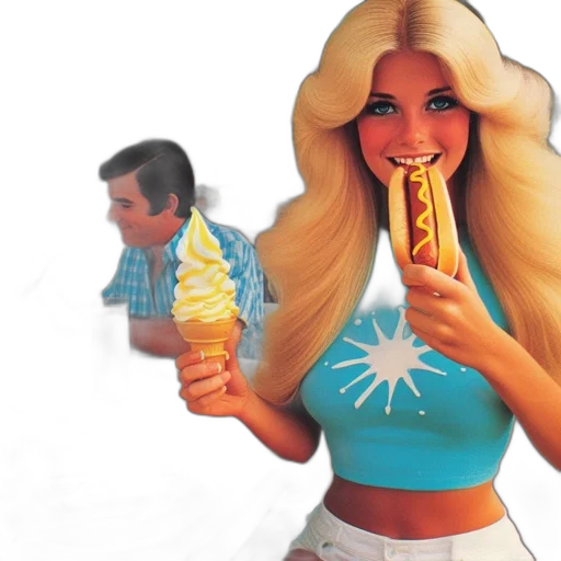 food, vaporwave, concept art, 3d render transparent PNG cut-out