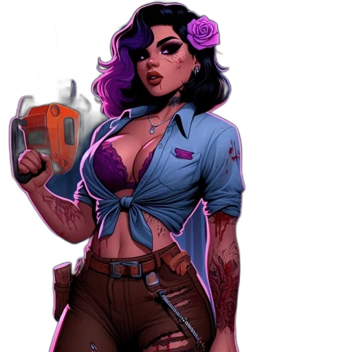 concept art, comic book art, fantasy art, cyberpunk transparent PNG cut-out