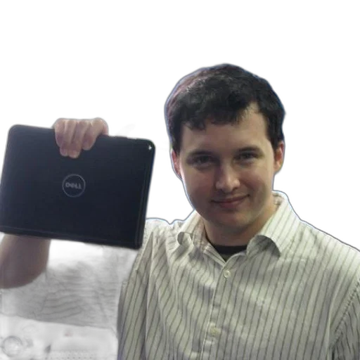staff, man, holding, dell transparent PNG cut-out