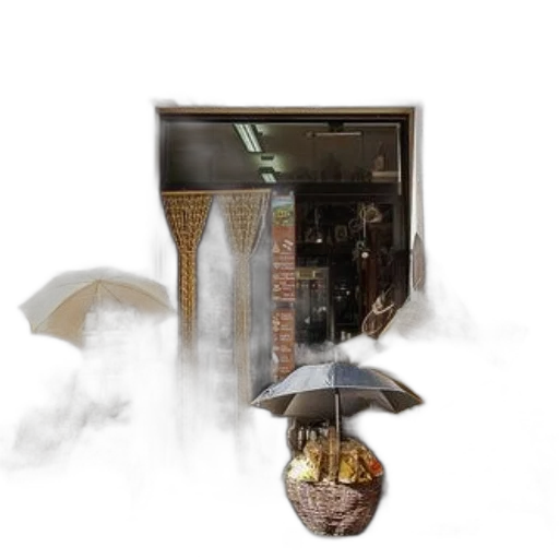 umbrella, mask, furniture, concept art transparent PNG cut-out