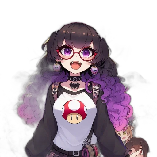 staff, creature, dress, hair transparent PNG cut-out
