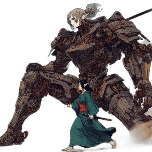 robot, weapon, sword, creature transparent PNG cut-out