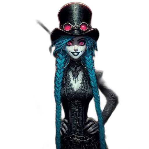 hat, mask, staff, creature transparent PNG cut-out