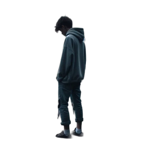jacket, hat, creature, staff transparent PNG cut-out