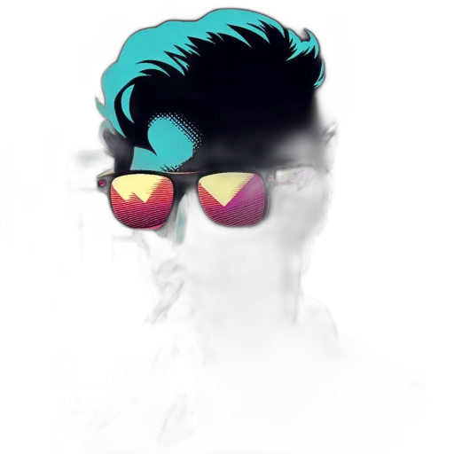 face, mask, jacket, hair transparent PNG cut-out