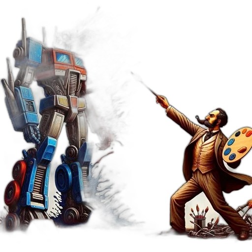 robot, concept art, fantasy art, pixel art transparent PNG cut-out