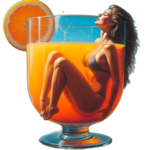 food, vaporwave, photorealistic, oil painting transparent PNG cut-out