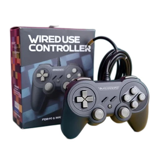 3d render, retro-style, game, controller transparent PNG cut-out