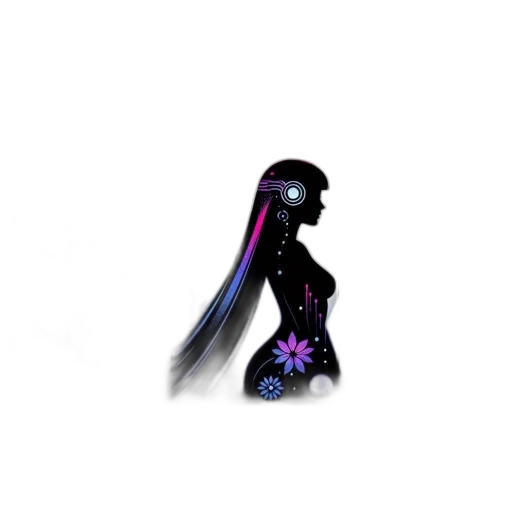 hair, staff, robot, creature transparent PNG cut-out