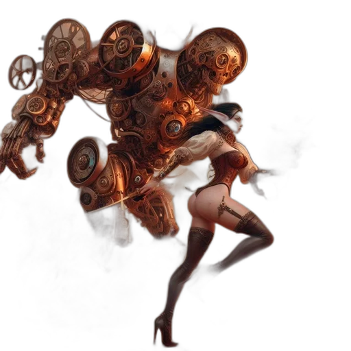 robot, creature, dress, hair transparent PNG cut-out