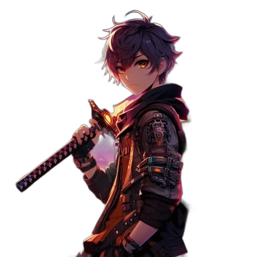 weapon, staff, sword, jacket transparent PNG cut-out